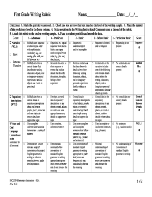 Sequencing Rubric  Form