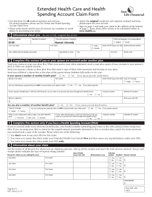  Sun Life Medical BClaim Formb Ryerson University Ryerson 2010