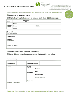 Customer Refund Form