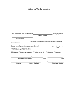 Letter to Verify Income LegalFormsorg