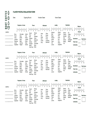 Boot Coffee Cupping Form