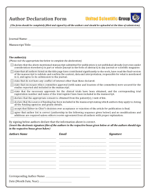 Author Declaration Form United Scientific