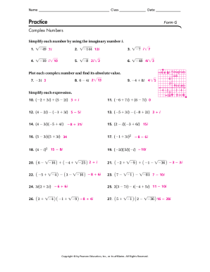 4 8 Complex Numbers Form K Answer Key