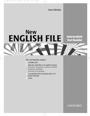 English File Intermediate Third Edition Tests PDF  Form