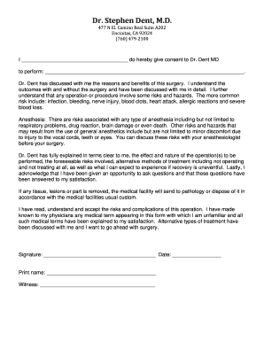 Blank Surgical Consent Form