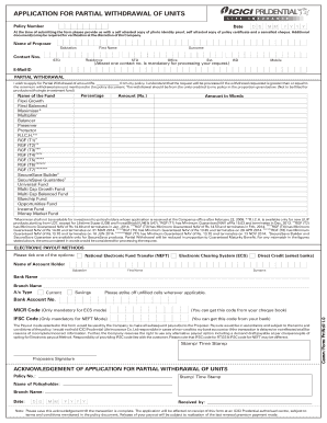 Icici Prudential Partial Withdrawal Form
