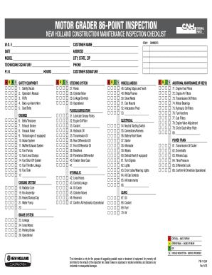 86 Point Inspection Checklist  Form