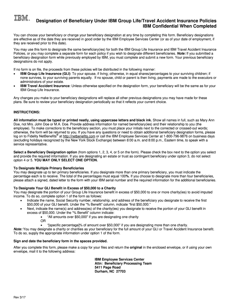  Ibm Employee Life Insurance Beneficary Form 2006-2024