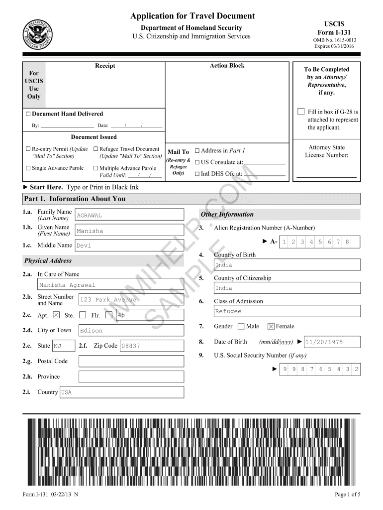 I 131  Form