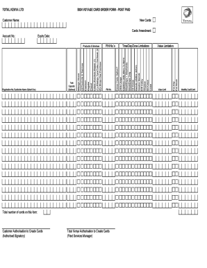 Total Fuel Card Kenya  Form