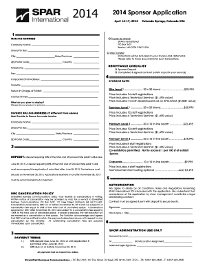 Spar Sponsorship Request  Form