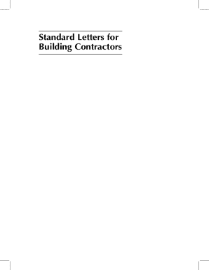 Standard Letters for Building Contractors 4th Edition PDF  Form