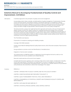 Fundamentals of Quality Control and Improvement Solutions Manual PDF  Form