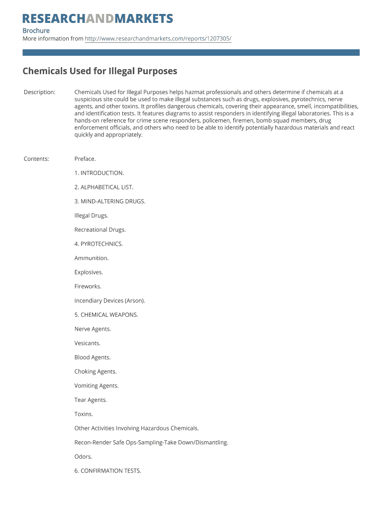 Chemicals Used for Illegal Purposes PDF  Form