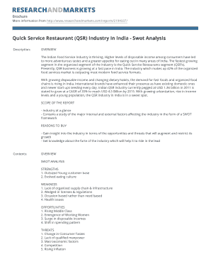 Swot Analysis of Restaurant PDF  Form