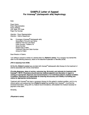 Health Insurance Appeal Letter Example  Form