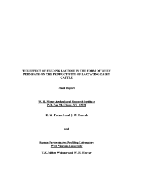 The EFFECT of FEEDING LACTOSE in the FORM of WHEY PERMEATE on the