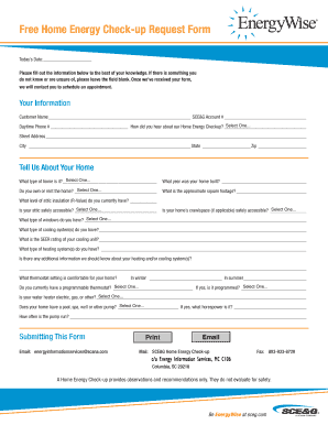 Sce&amp;g Home Energy Check Up Form