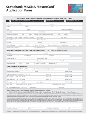 Mastercard Application Form