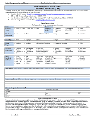 Safety Management System SMS Confidential Report Form CRF