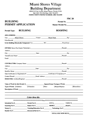 Miami Shores Building Department  Form