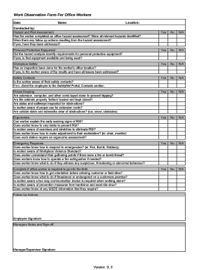 Training Observation Form