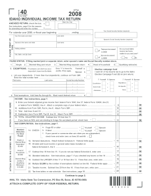 FO 40 RM IDAHO INDIVIDUAL INCOME TAX RETURN  Form