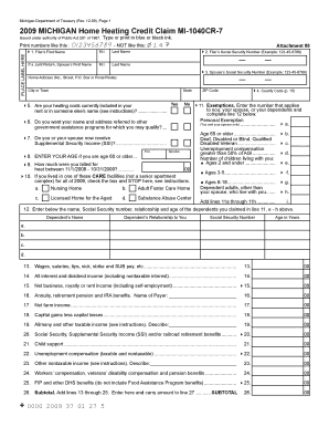 MI 1040CR 7, Michigan Home Heating Credit ESmart Tax  Form