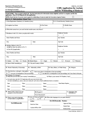 I 589  Form