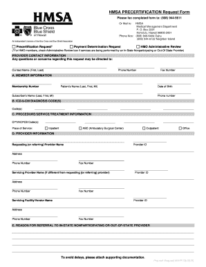 Hmsa Precertification Form