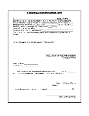 Disclaimer of Inheritance Form PDF