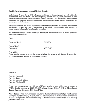 Letter of Medical Necessity Fsa Template  Form
