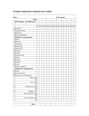 Updrs Score Calculator  Form