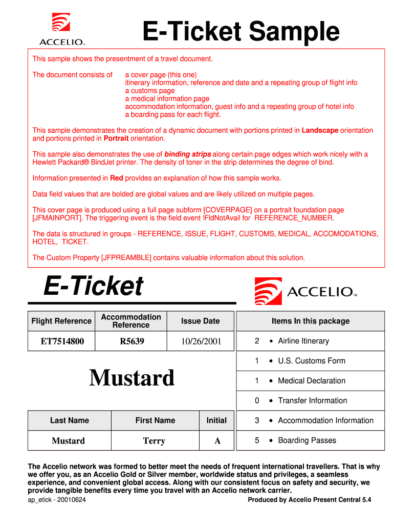 Get and Sign E Ticket Sample  Form
