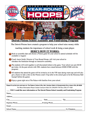 Detroit Pistons School Assembly  Form