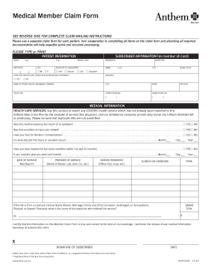 Medical Member Claim Form