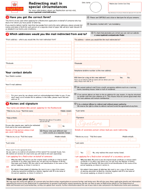 Royal Mail Redirection Form