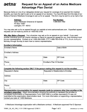 Aetna Medicare Appeal Form
