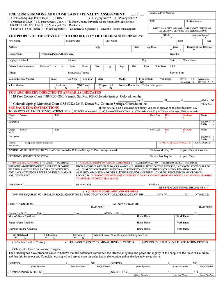 Printable Summons to Court State of Maine Form