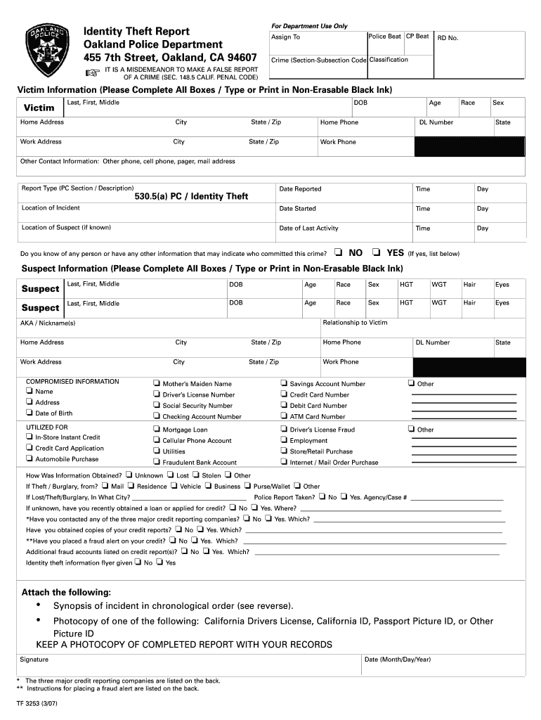 Police Report Example Theft Fill Out and Sign Printable PDF Template