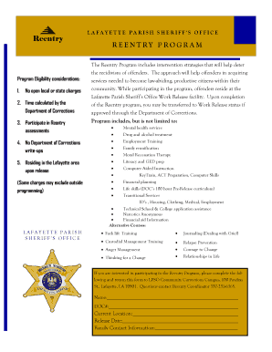 Lafayette Reentry Program  Form