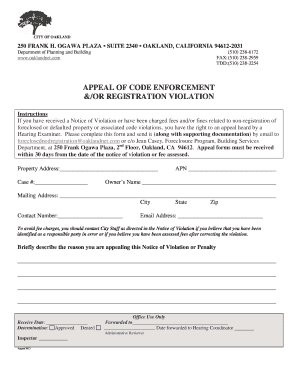 Code Enforcement Notice of Violation Template  Form