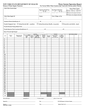 Water System Operation Report  Form