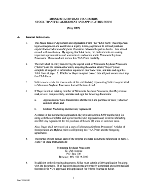  Stock Transfer Agreement Template 2007