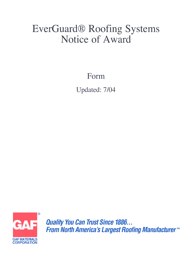  Everguard Roofing Form 2004-2024