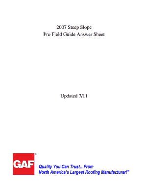 Gaf Pro Field Guide  Form