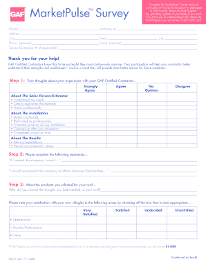 Gaf Com Survey  Form