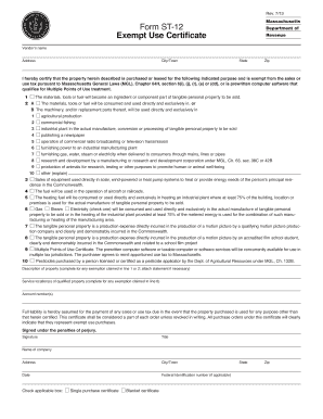 Rev 708 Form ST 12 Department of Exempt Use Certificate