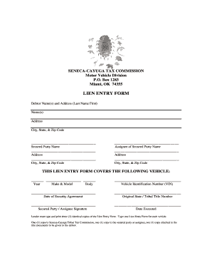 Seneca Cayuga Tax Commission Form