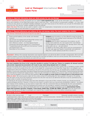 Claim Form Of?ce Stamp Royal Mail